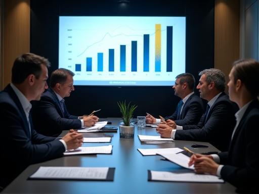 Investoren und Berater prüfen Finanzdokumente und Charts