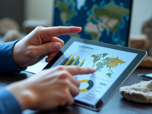 Berater analysieren Marktdaten auf einem Tablet