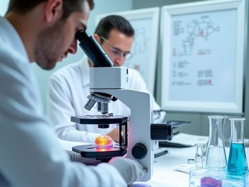 Wissenschaftler im Labor erforschen Mineralproben für neue Produkte